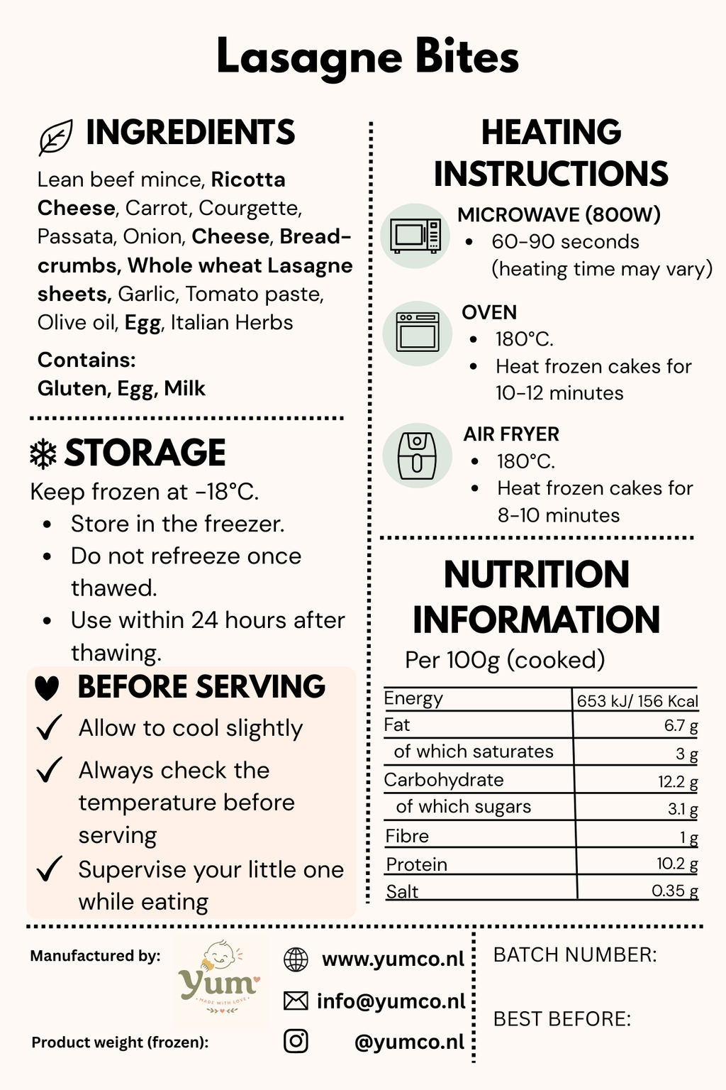Lasagne Bite (6p/packet)