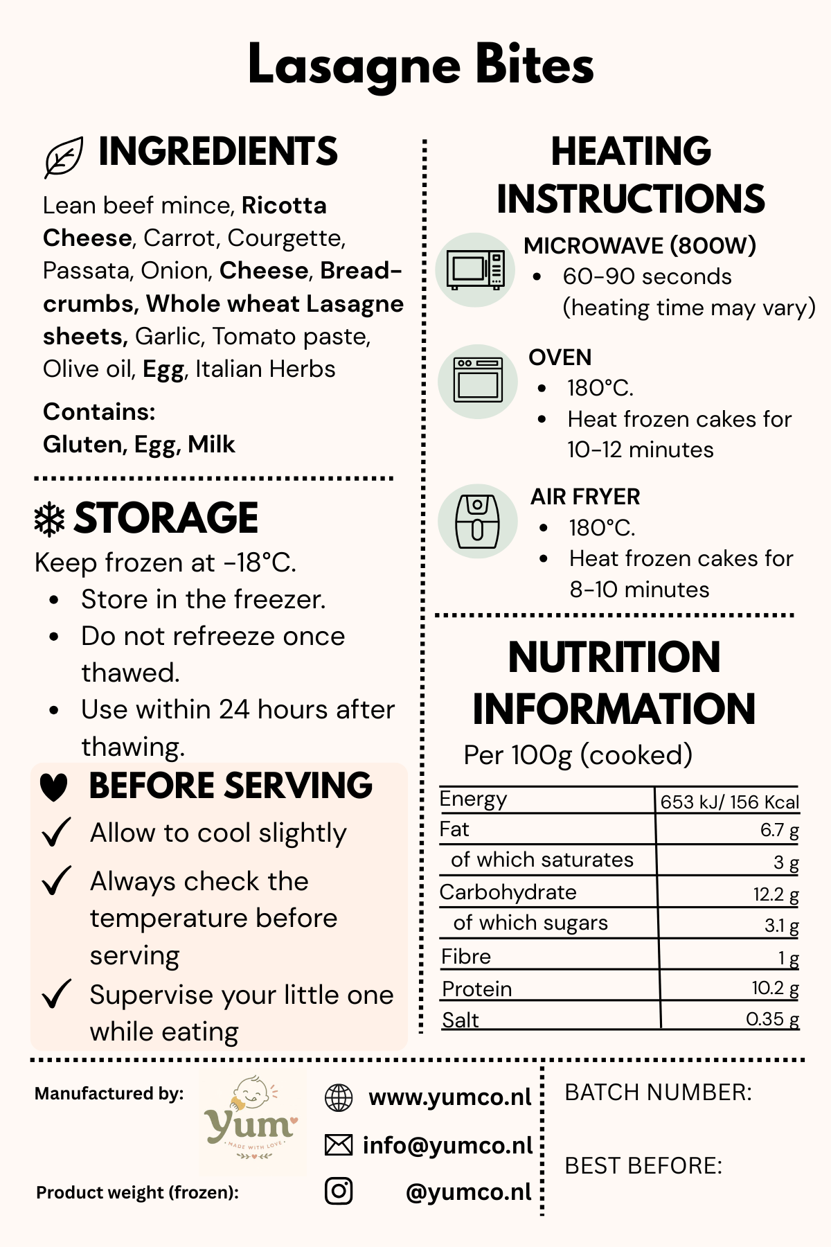 Lasagne Bite (6p/packet)